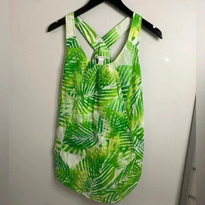 Diane von Furstenberg - Palm Frond Green Leaf Sleeveless Top - US2 - Tropical